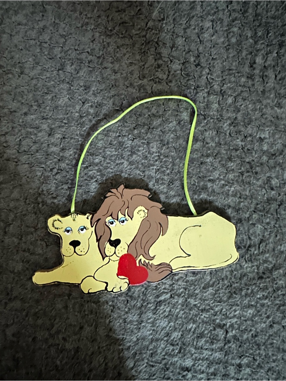 Vintage Kurt S Adler Lion and Lioness Wooden
Ornament- 1989